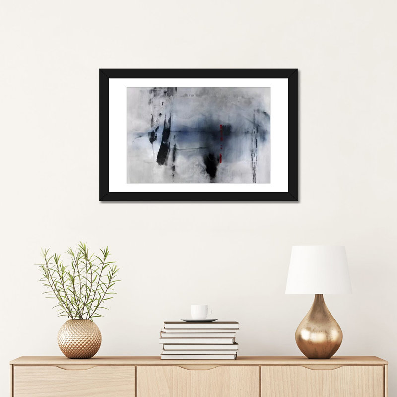 «Echelon I», impression sur toile, H 16 po x l 24 po x P 1 po, Papier avec cadre noir, Blanc