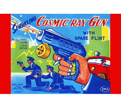 « cosmique ray pistolet », affiche rétro