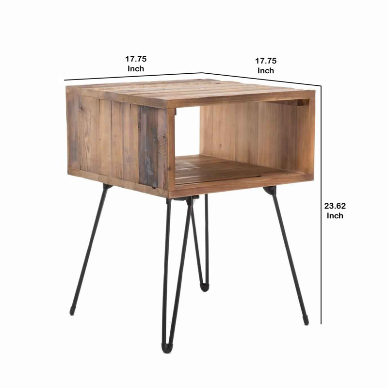 Alilah Solid Wood Top End Table