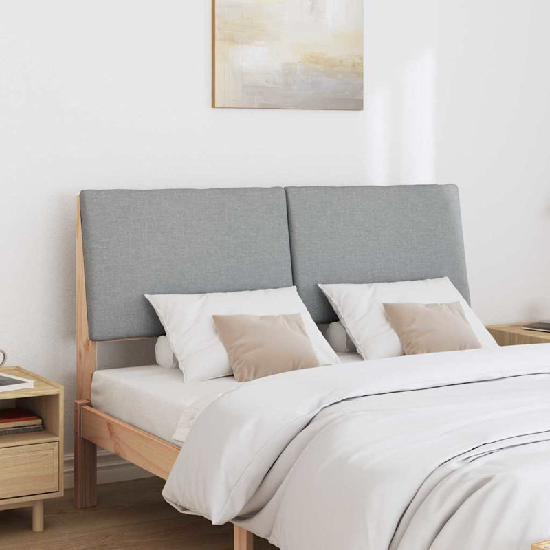 Solid Wood Headboard, Brown, EU Double - 140 x 200 cm, Light Grey