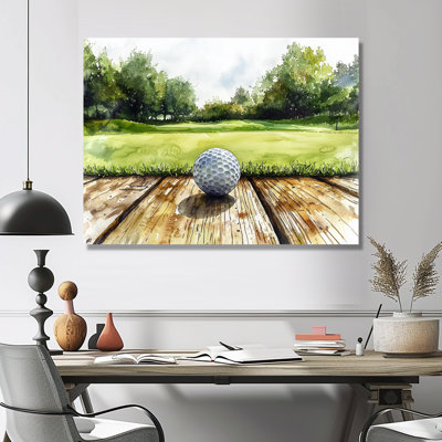 Balle de golf abstraite de la perfection III - art mural grand golf