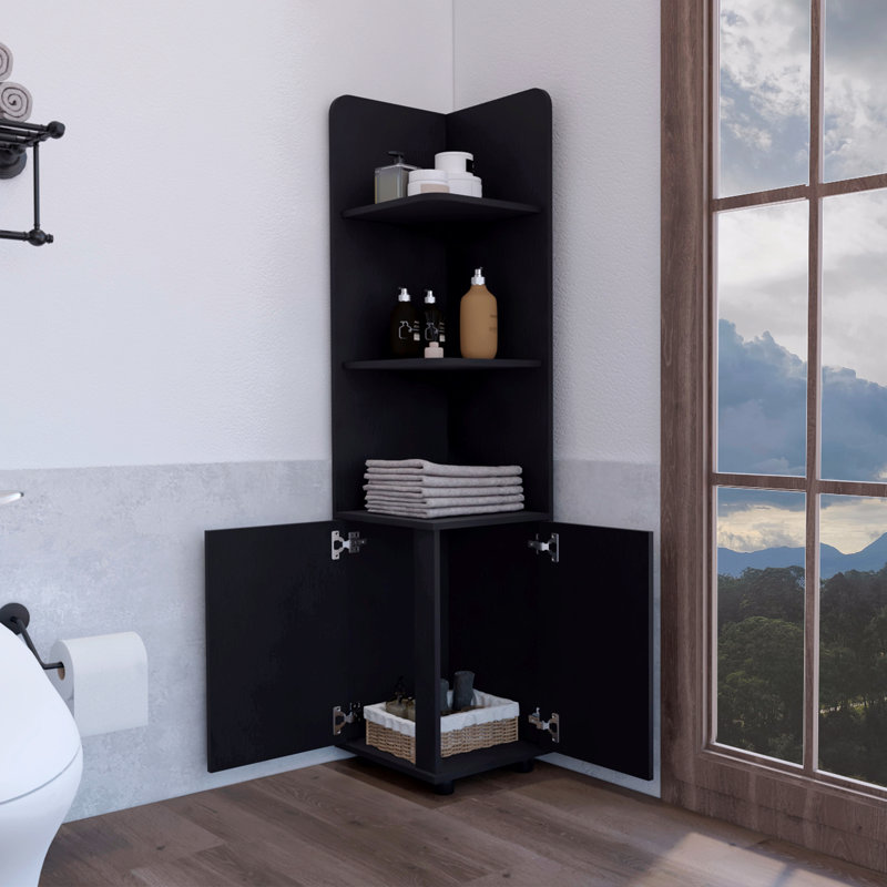 Corner Cabinet 62H" Tall  With 3-Tier Shelf And 2-Door
