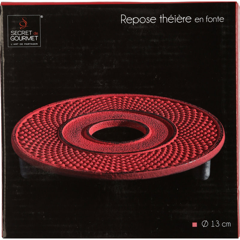 Metal 1 Piece Trivet, Red