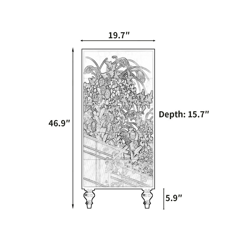 Armoire à tiroirs classique multifonctionnelle, H 46,9 po x l 19,7 po x P 15,7 po, Brun