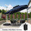 Parasol en porte-à-faux carré 10 pi avec base en terre, bleu marine-96664829