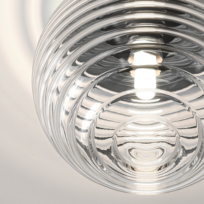 Tacoma 1 - Light Flush Mount, Ribbed, Polished Chrome, Clear