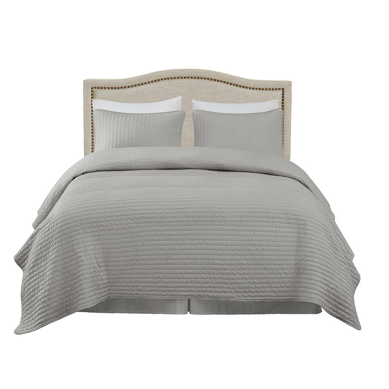 Queen Upholstered Headboard - Plywood Construction, Copper Nailhead Detail, Stable Metal Legs Queen, 100% , Edge, Adjustable