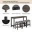 Ensemble de table de bar 4 pièces avec prise de courant, ensemble de table de bar avec chaises, table de bar avec tabourets, table de canapé avec 3 tabourets rembourrés pour le salon, la salle à manger et le chêne clair-1447266791