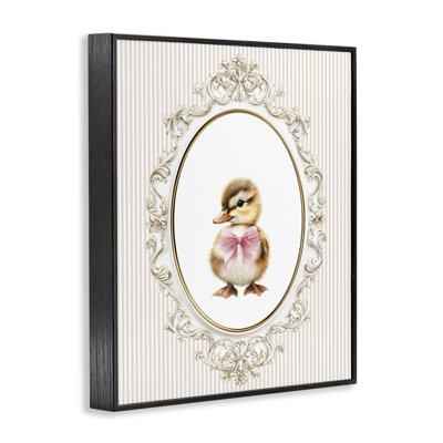 Spring Gingham Baby Duck Framed Giclee, design by Christine Simpson Art