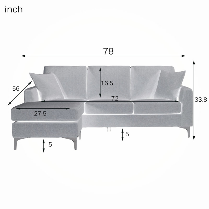 Besa Upholstered Sectional Reversible