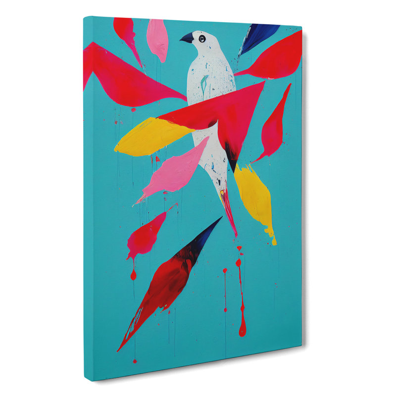 Painted Bird No.1 Abstract - Wrapped Canvas, 50cm H x 35cm W x 3cm D