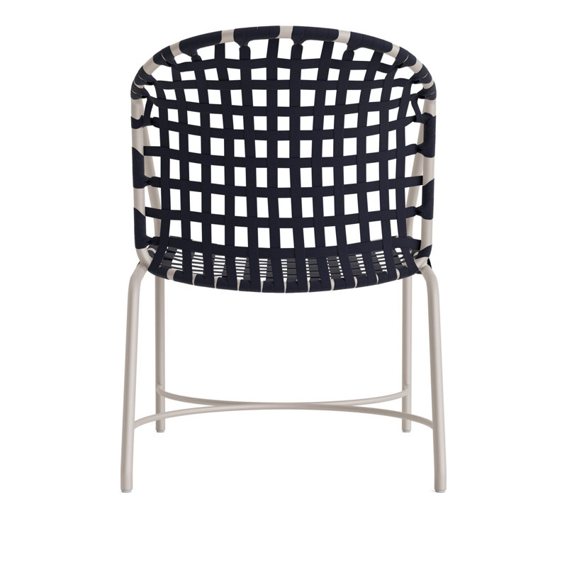 Kantan Outdoor Lounge Chair, Dove Smooth/Marine Suncloth Lace