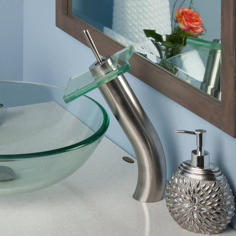 Single-handle Bathroom Faucet with Drain Assembly, Brushed Nickel