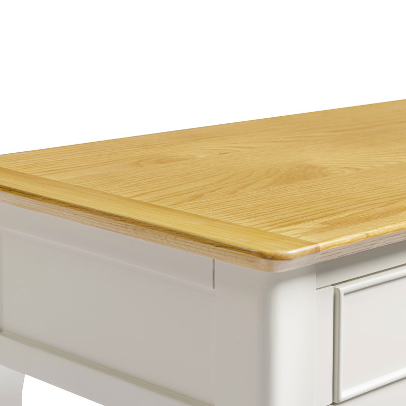 Bodkin Wooden Console Vanity Table With Drawers - Traditional Farmhouse Style, Cream