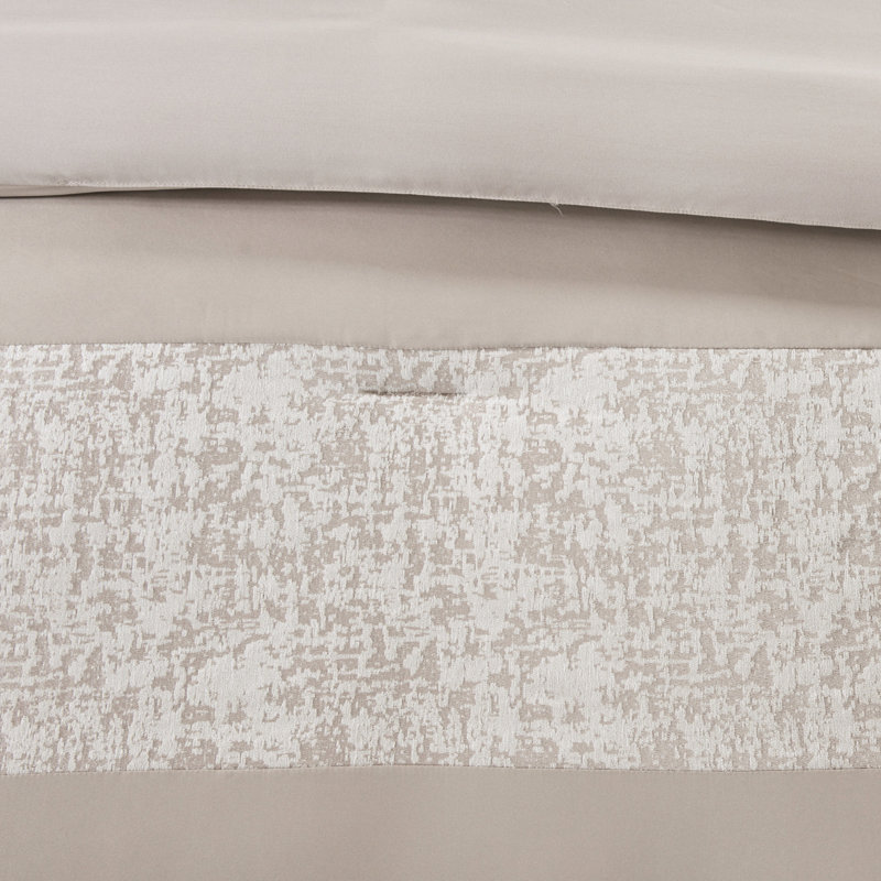 7 Piece Chenille Comforter - Taupe King Luxury Bed