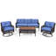 Ensemble de meubles de patio avec chaises pivotantes 4 pièces GO