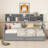 Lynnox 2 Drawers Daybed with Storage Shelves-907735076-907735078