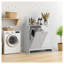 Panier à linge inclinable avec panier amovible, armoire de rangement dissimulée, rangement pour salle de bain autoportant pour la maison, blanc