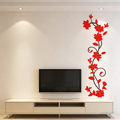 3D fleurs de rotin maison décorations murales pour canapé fond toile de fond salon et couloir autocollants muraux art mural