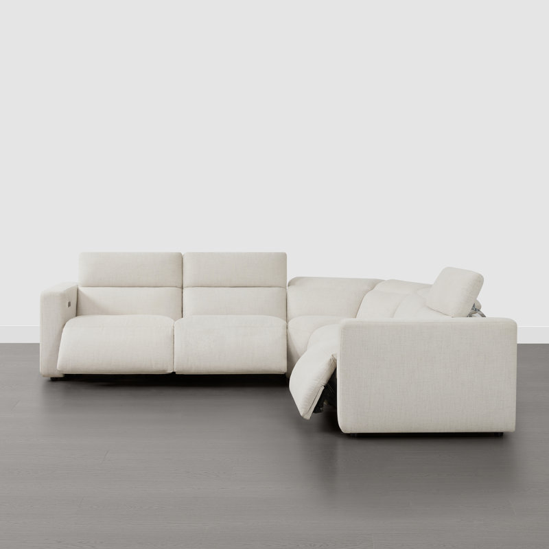 125'' Wide Upholstered Reclining Sofa With Console