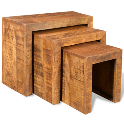 Solid Wood Sled Nesting Tables