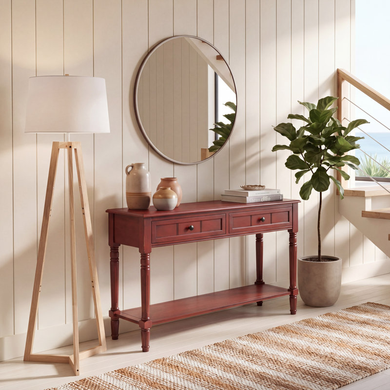 Console en bois massif 35,8 po Malmesbury, Rouge