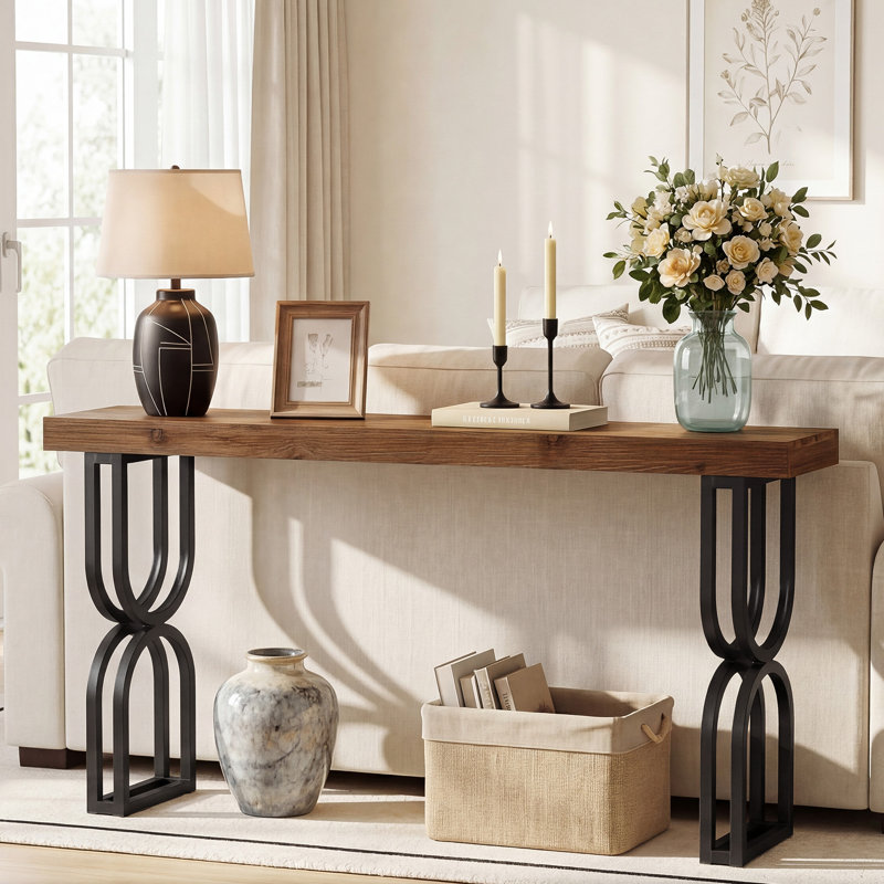 82cm Solid Wood Top Console Table