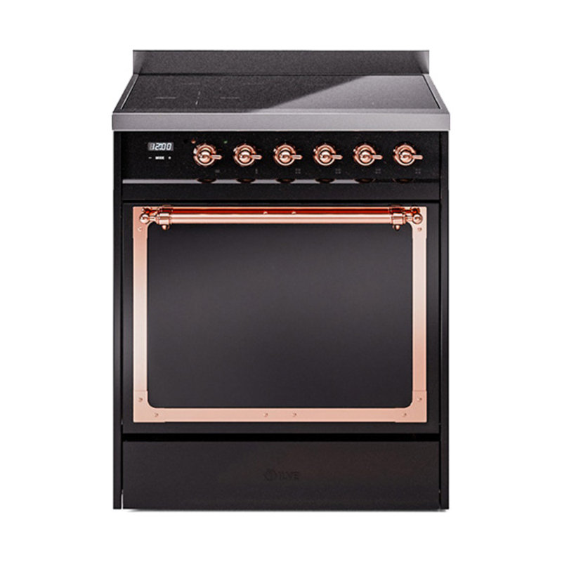 ILVE Nostalgie II Noblesse 30 in Induction Range, Glossy Black/Copper