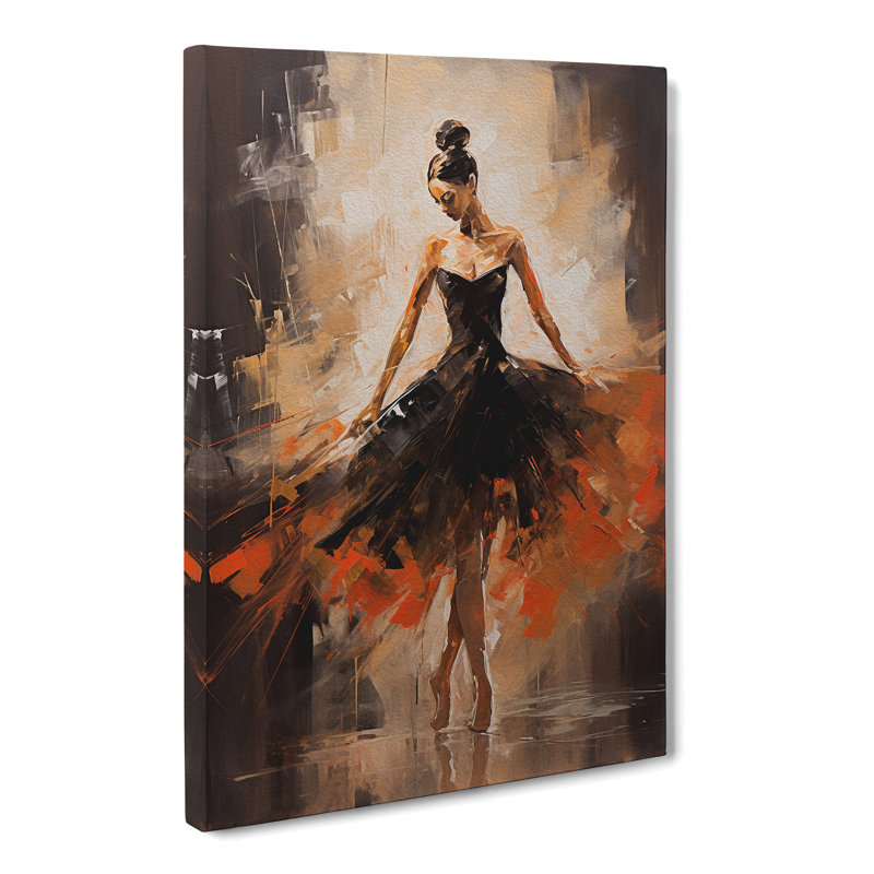 Ballet Dancer Gestural - Wrapped Canvas Print, 50cm H x 35cm W x 3cm D
