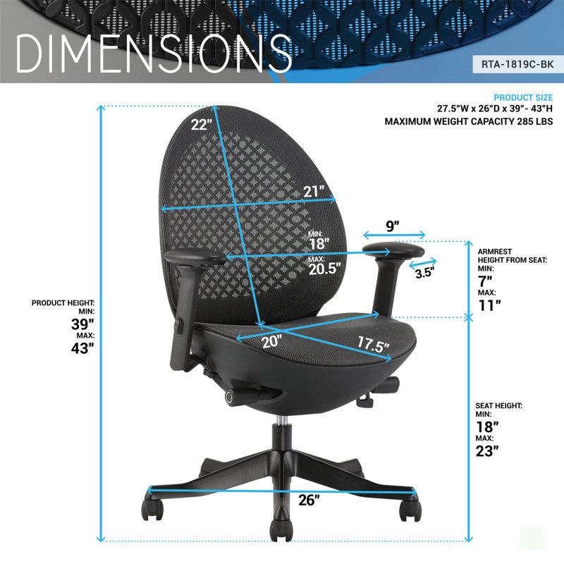 Fauteuil de direction avec accoudoirs, Noir