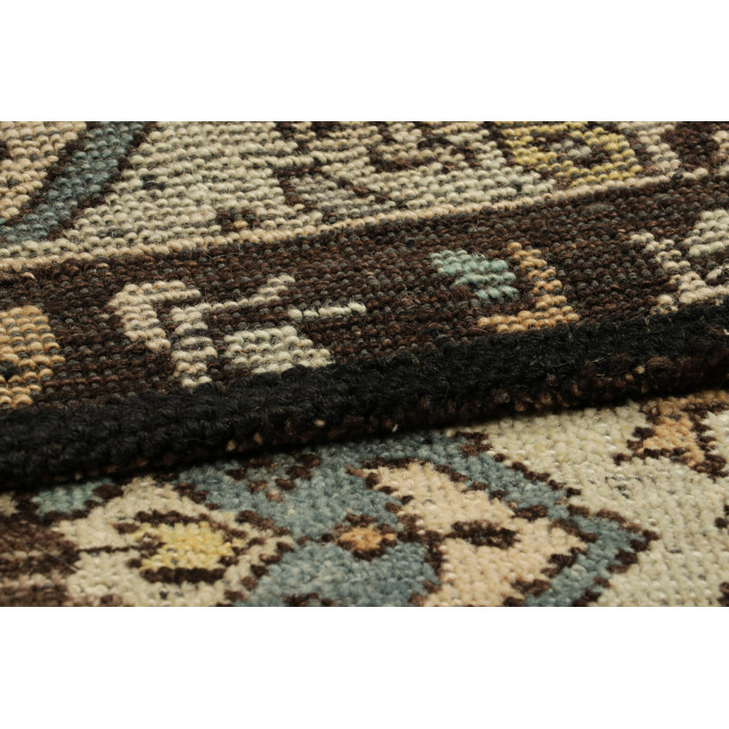 Burano Hand Knotted Wool Geometric Area Rug, Runner 3' x 8'