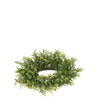 9.5" Artificial Tealeaf & Berry Wreath