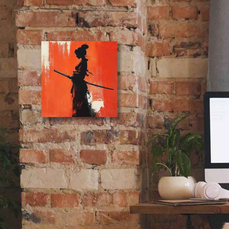 «Femelle Samurai» par Rich Monet, art mural sur toile, H 12 po x l 12 po x P 0,75 po