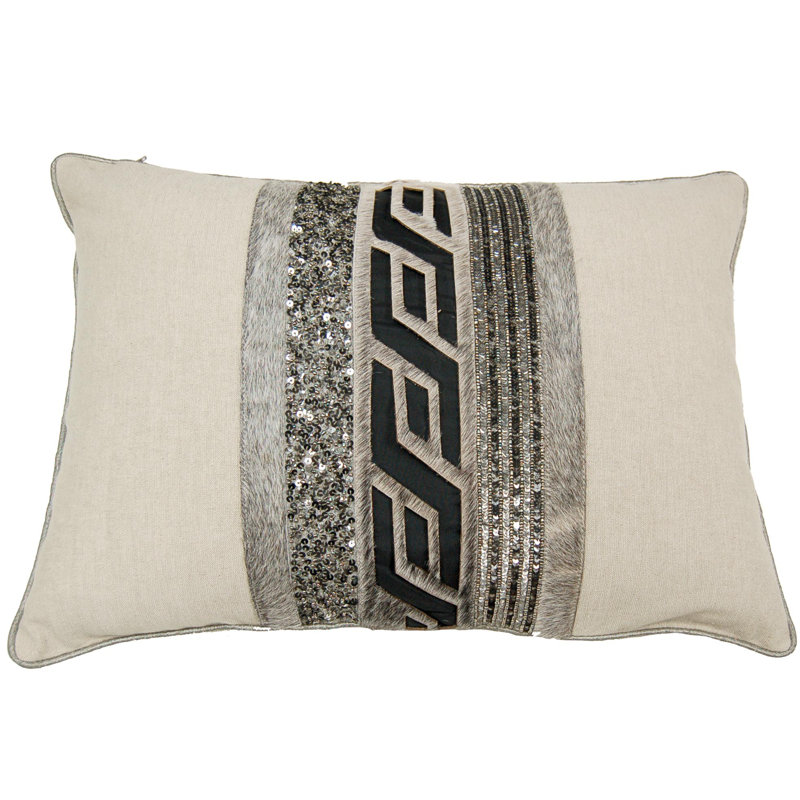 Housse et insert de coussin en duvet et plumes à poils sur le cuir, Rectangle H 14 po x l 20 po