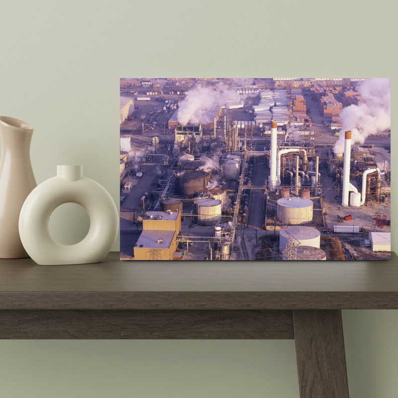 Art industriel, raffinerie de pétrole, art mural, H 12 po x l 18 po