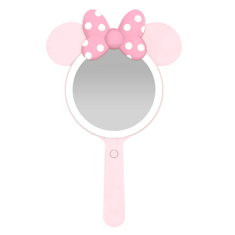 Miroir de maquillage à main Minnie Mouse, miroir de coiffeuse de voyage avec lumière, luminosité réglable