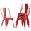 Ensemble de 4 chaises de salle à manger empilables, chaises d'appoint en métal pour la salle à manger d'extérieur, la cuisine et le patio Perdomo