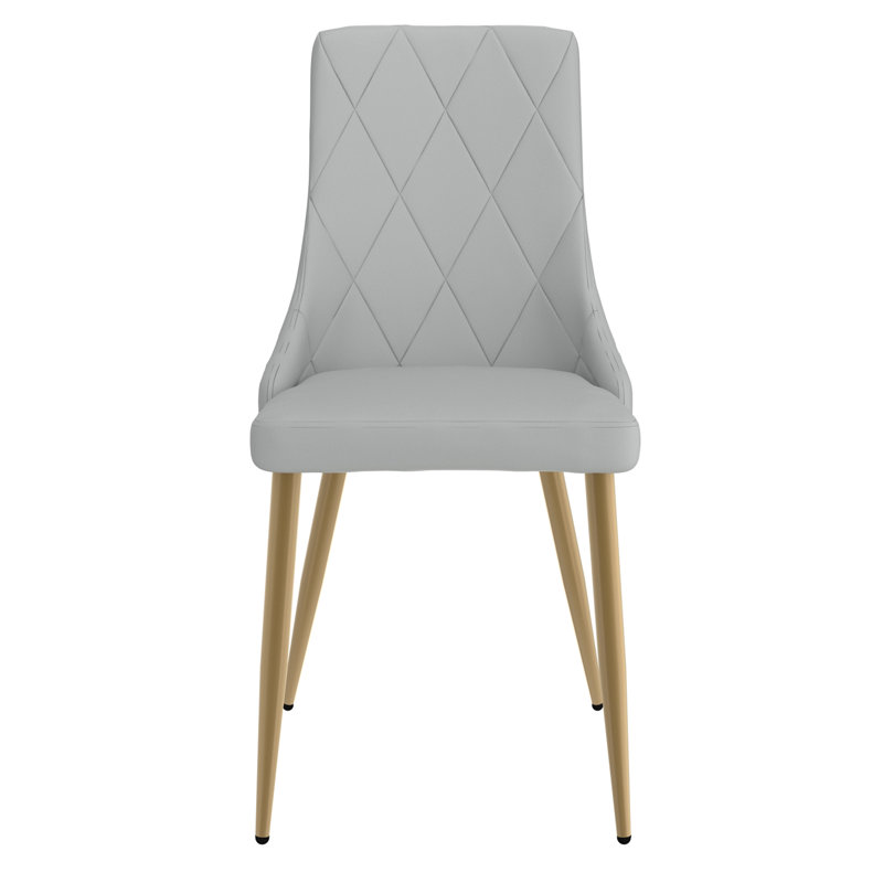 Aticus 20'' H Faux Leather Upholstered Side Chair, Light Gray, 2