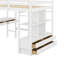 Lit mezzanine double avec bureau intégré avec 2 tiroirs, tablettes et tiroirs-2043903800