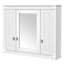 Armoire de salle de bain murale à miroir avec 4 tablettes, blanc et élégant, rangement fonctionnel