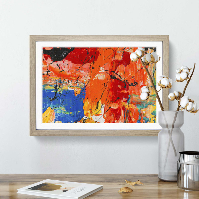 Abstract Art Painting Vol.183 by S.Johnson - Picture Frame Painting Print, Oak Framed, 36cm H x 48cm W x 2cm D