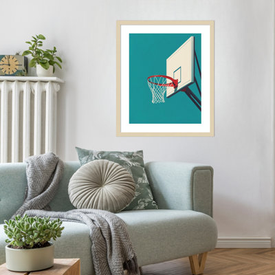 «Basketball» par Andreas Magnusson, impression sur bois encadrée