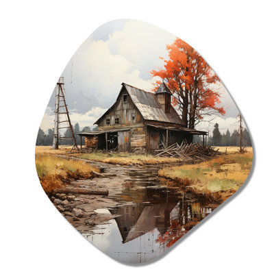 «Barns Weathered Wisdom I», reproduction d'art en métal asymétrique