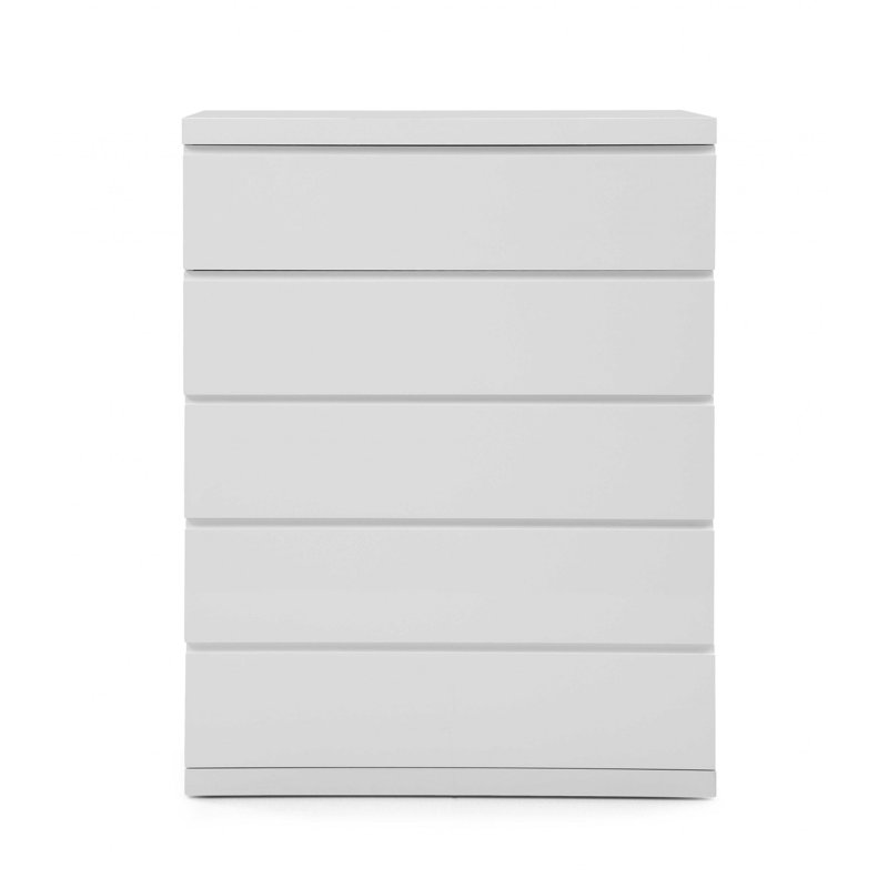 Commode 5 tiroirs Olander, Blanc