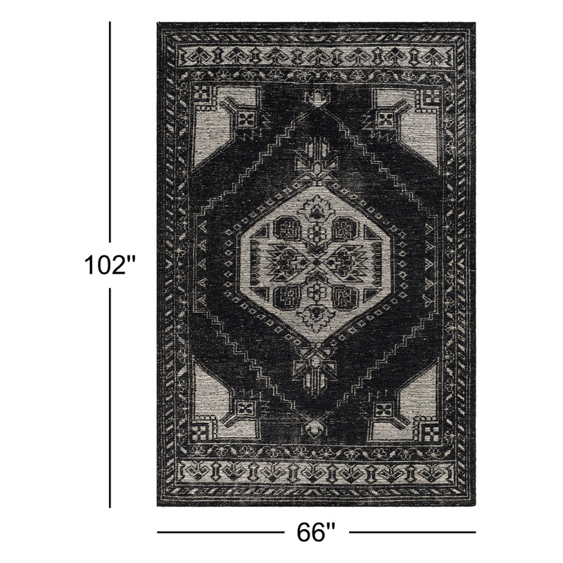 Zahra Wool Oriental Area Rug, Rectangle 5'6" x 8'6"