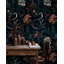 Rouleau de papier peint à motif floral Midnight Garden Snake