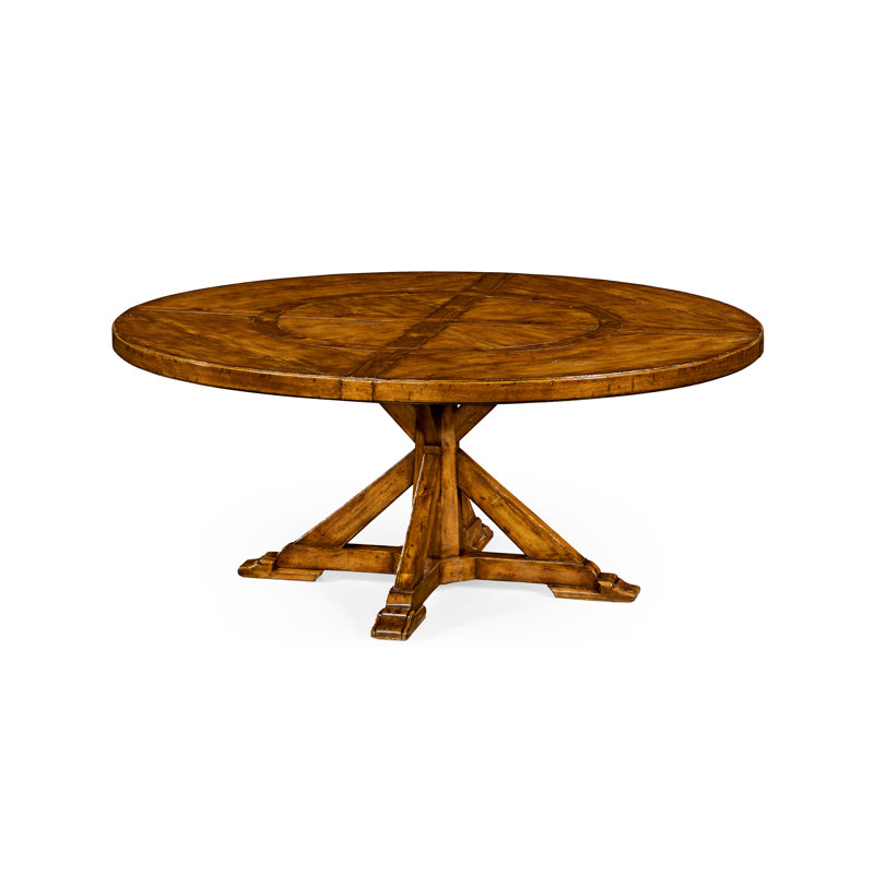 Table de salle à manger en bois massif Casal, Noyer de maison de campagne, L 72 po x L 72 po
