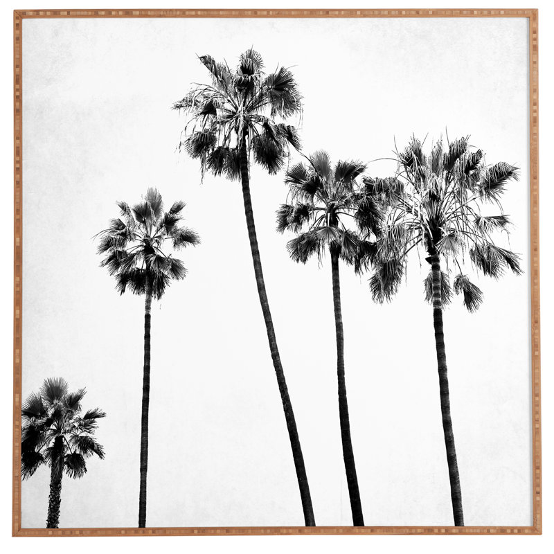 «Five Palms», reproduction d'impression, H 20" x l 20" x P 1", Cadre brun