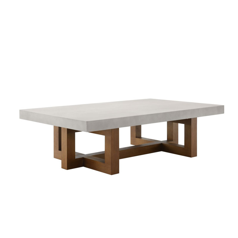 Table basse en faux béton et plateau en finition keven