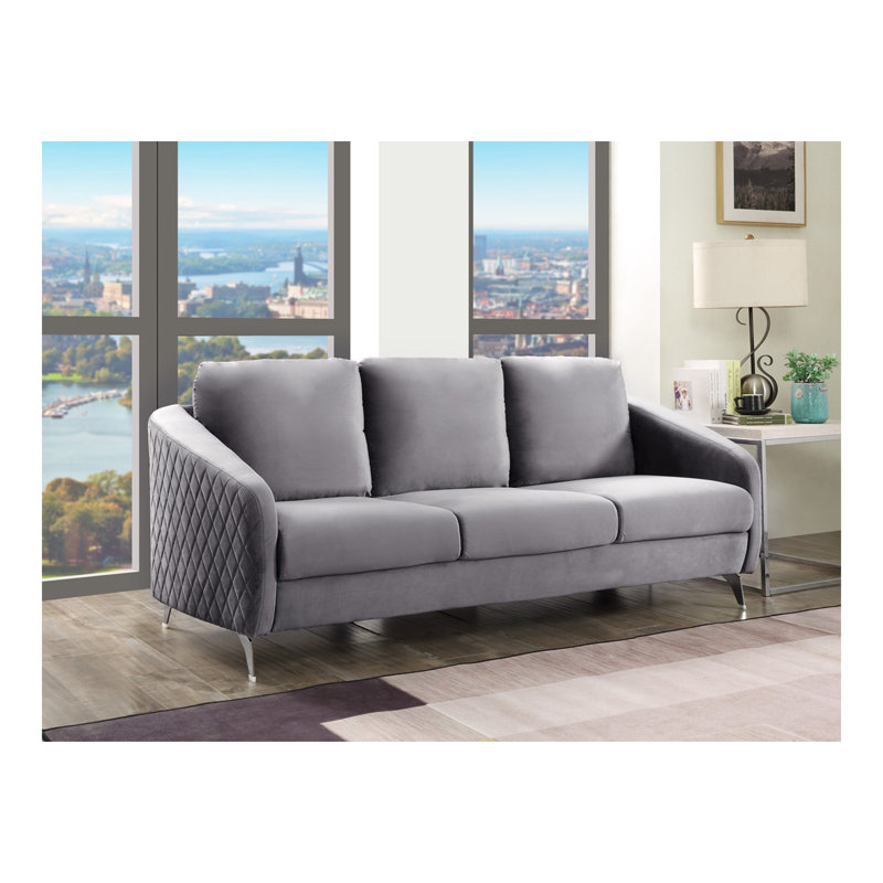 Canapé Sofia, 34" H x 77.5" W x 35" D, Gris